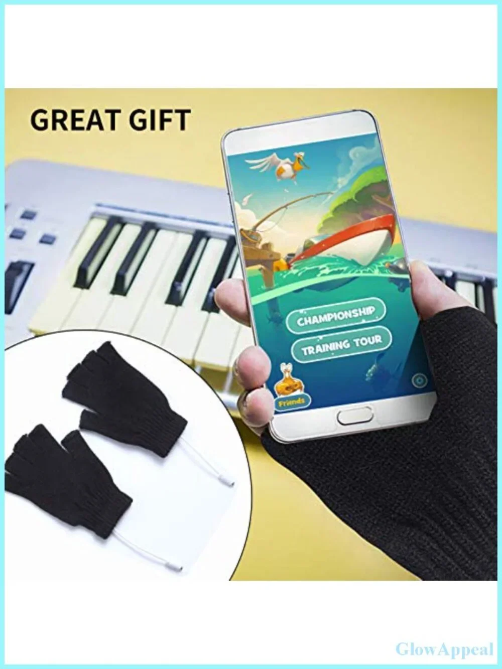 USB Heated Gloves for Men and Women, Knitting Wool, Fingerless with Mitten